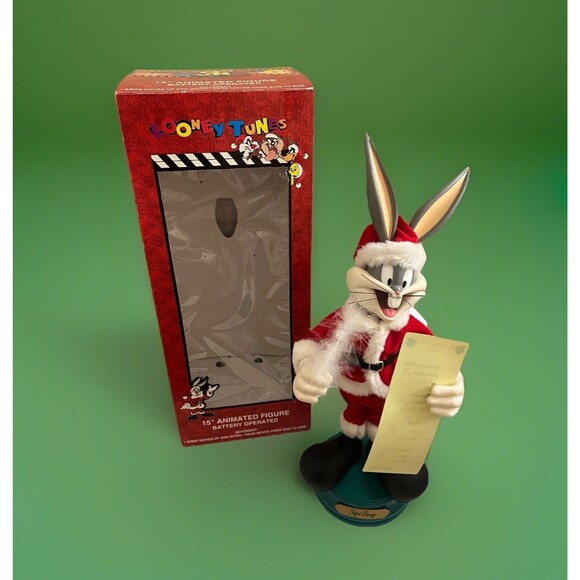 Looney Tunes 15" Animated Figure Bugs Bunny Santa Christmas Matrix 1997 No Sound - Picture 1 of 16